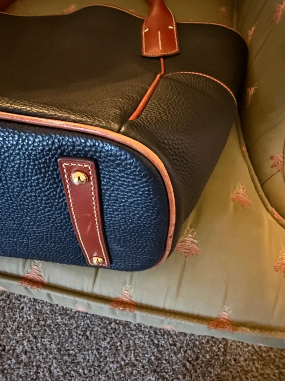 Dooney & Bourke Kristen Black Pebble Leather Tote - Picture 2 of 7